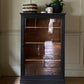 Vintage Black Painted Glazed Display China Cabinet Bathroom Cabinet