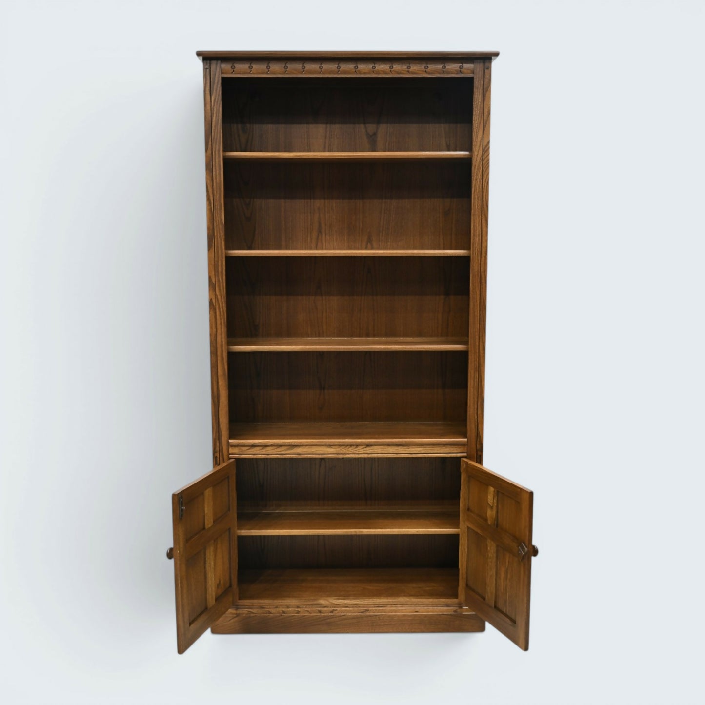 Ercol Wide Tall Bookcase Display Cupboards Golden Dawn Finish FREE UK Delivery*