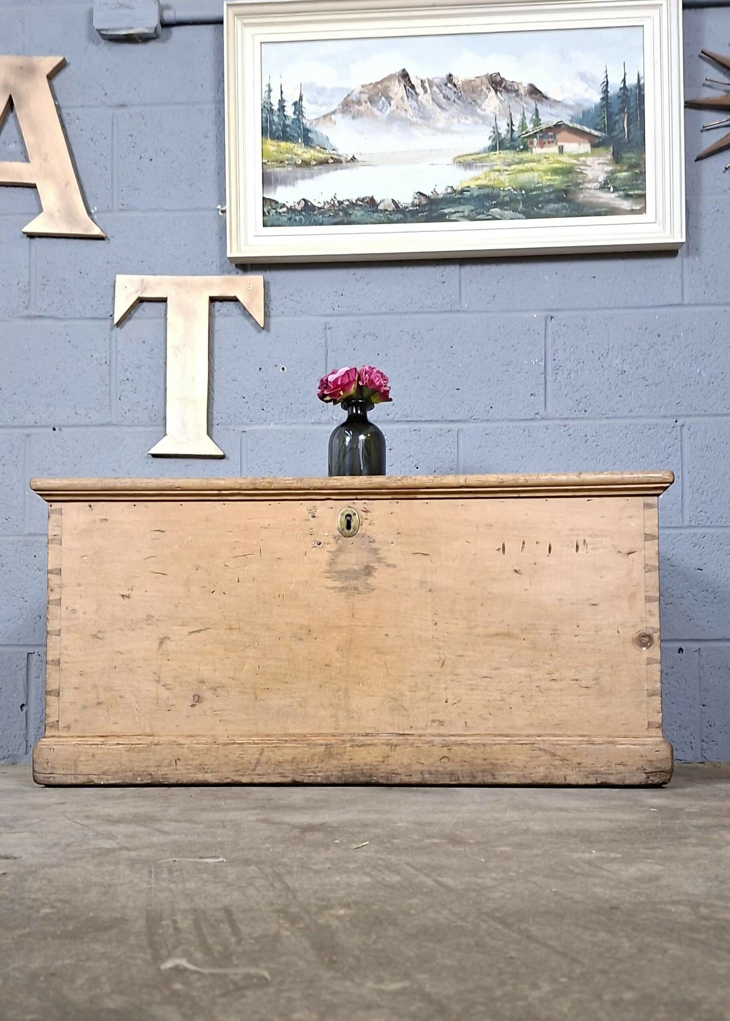Old Pine Trunk Blanket Box Coffee Table