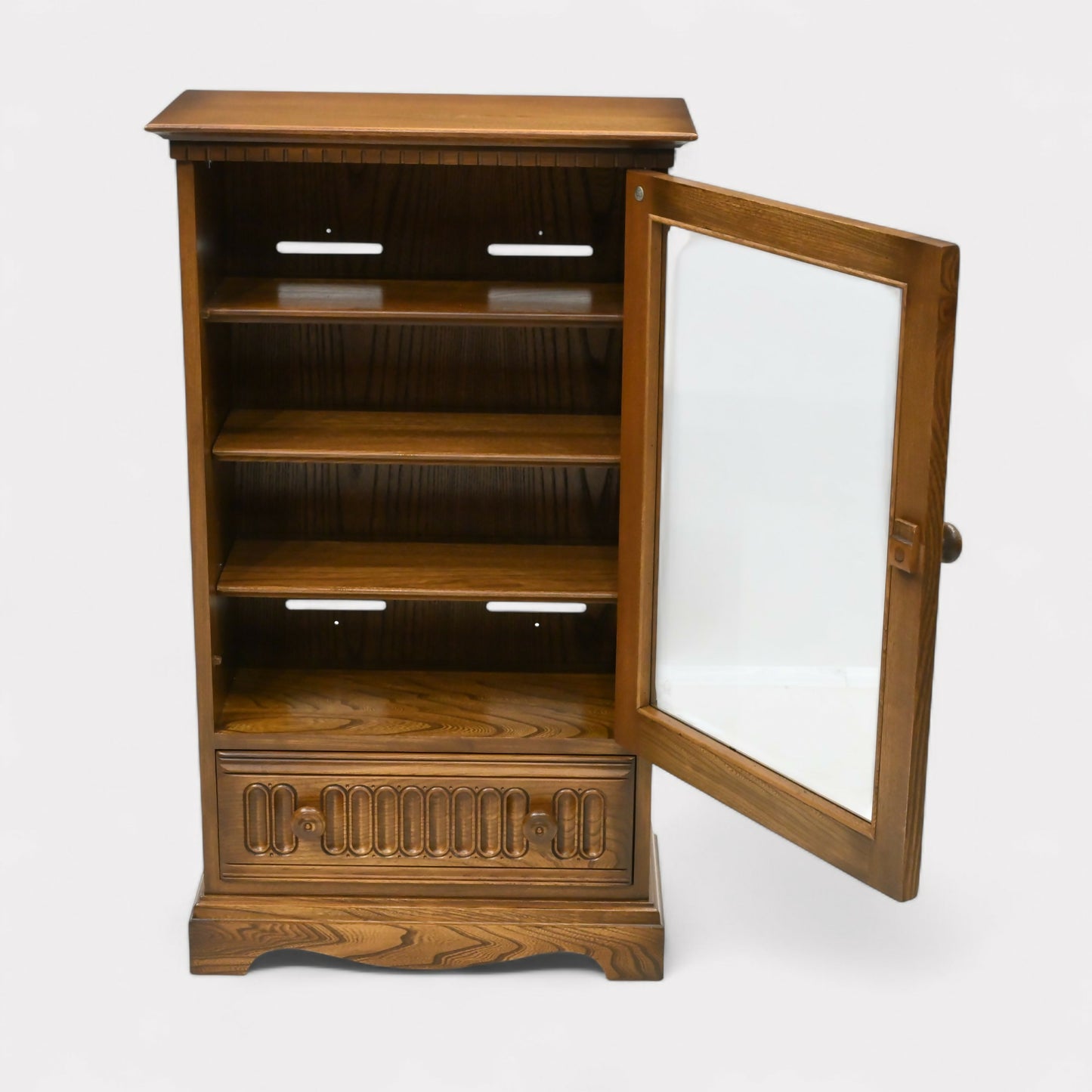 Ercol Narrow Slim Cabinet Golden Dawn Finish CD Storage EXC FREE UK Delivery*. SBR10336/1504E