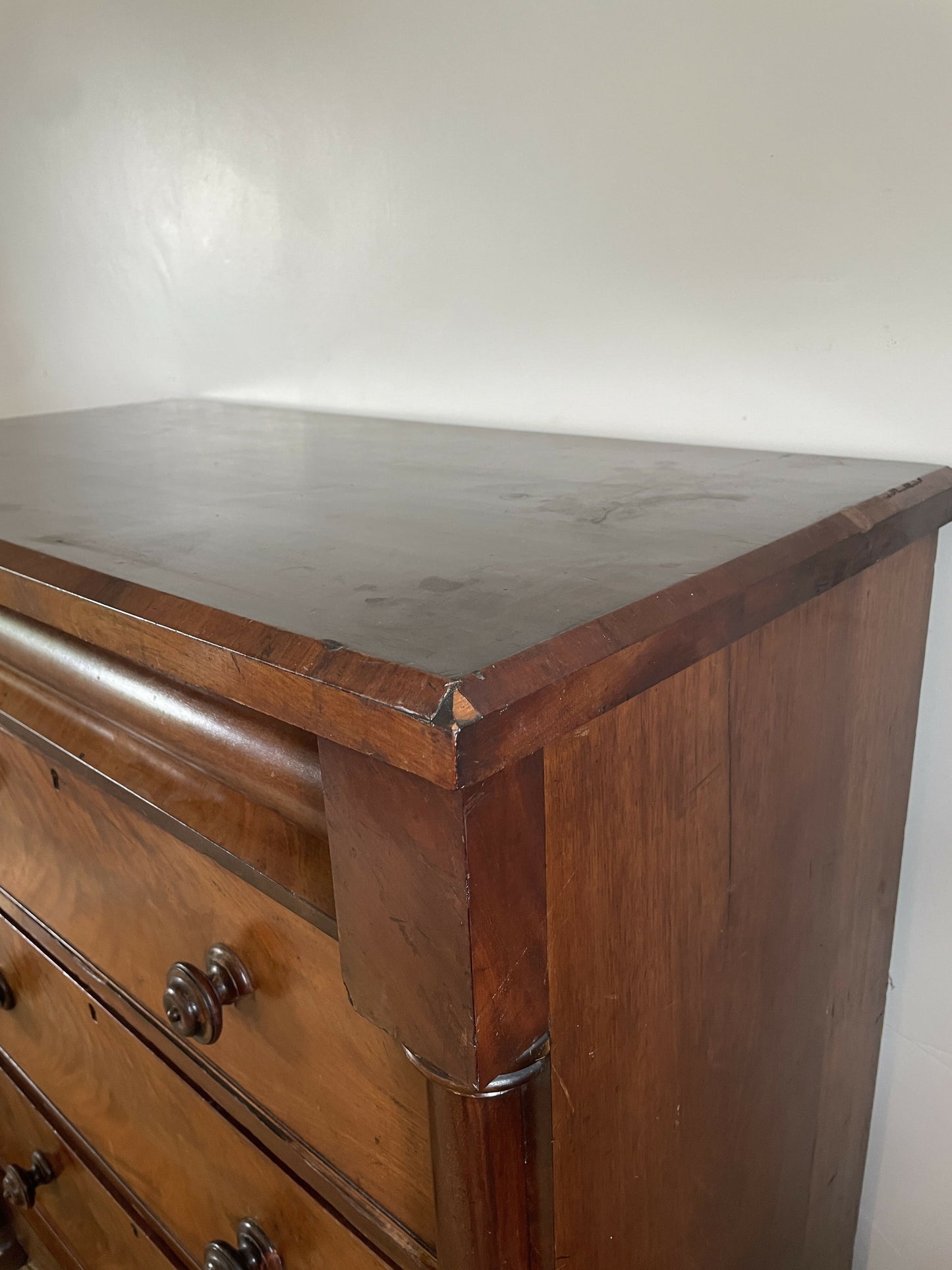 Vintage Tallboy Mahogany Scotch Chest Of Drawers