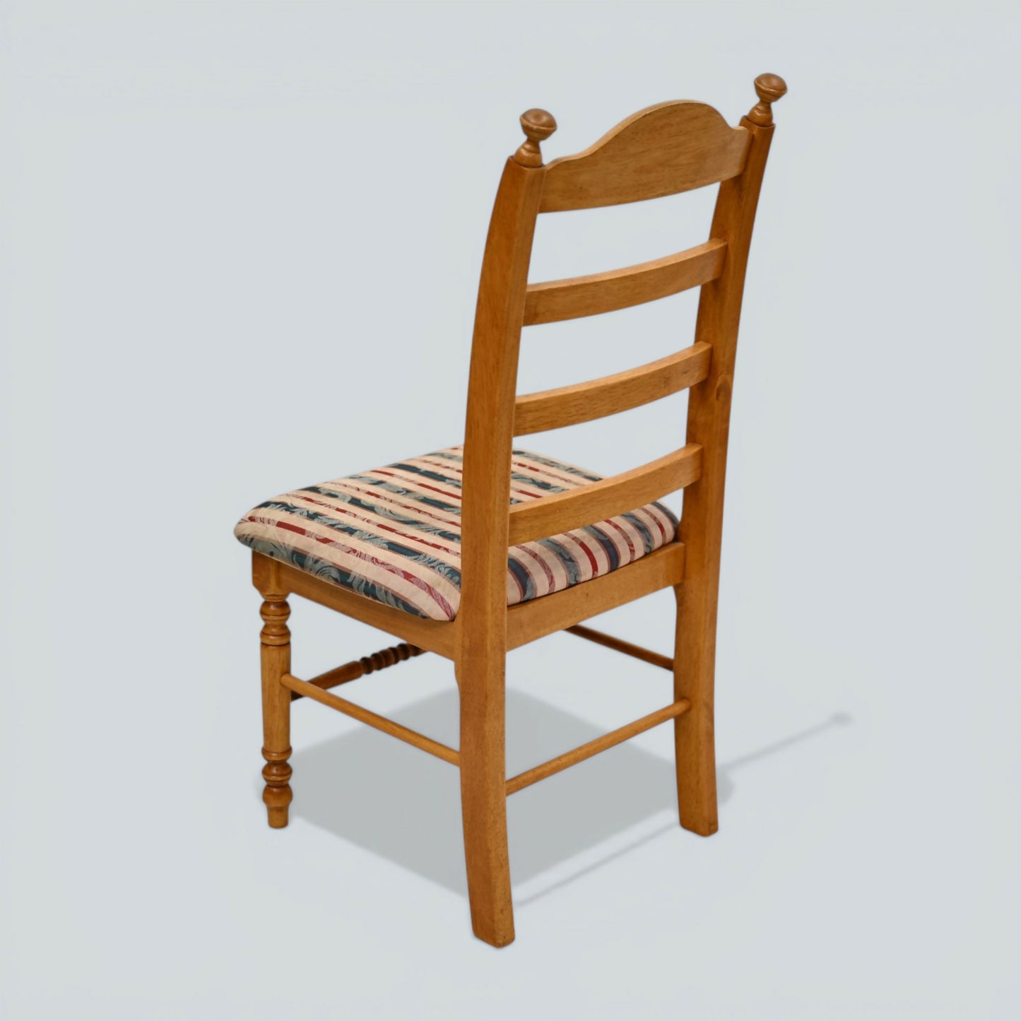 Set Of 6 Dining Chairs Ladder Back Country Beech Padded Seats FREE UK Delivery*
