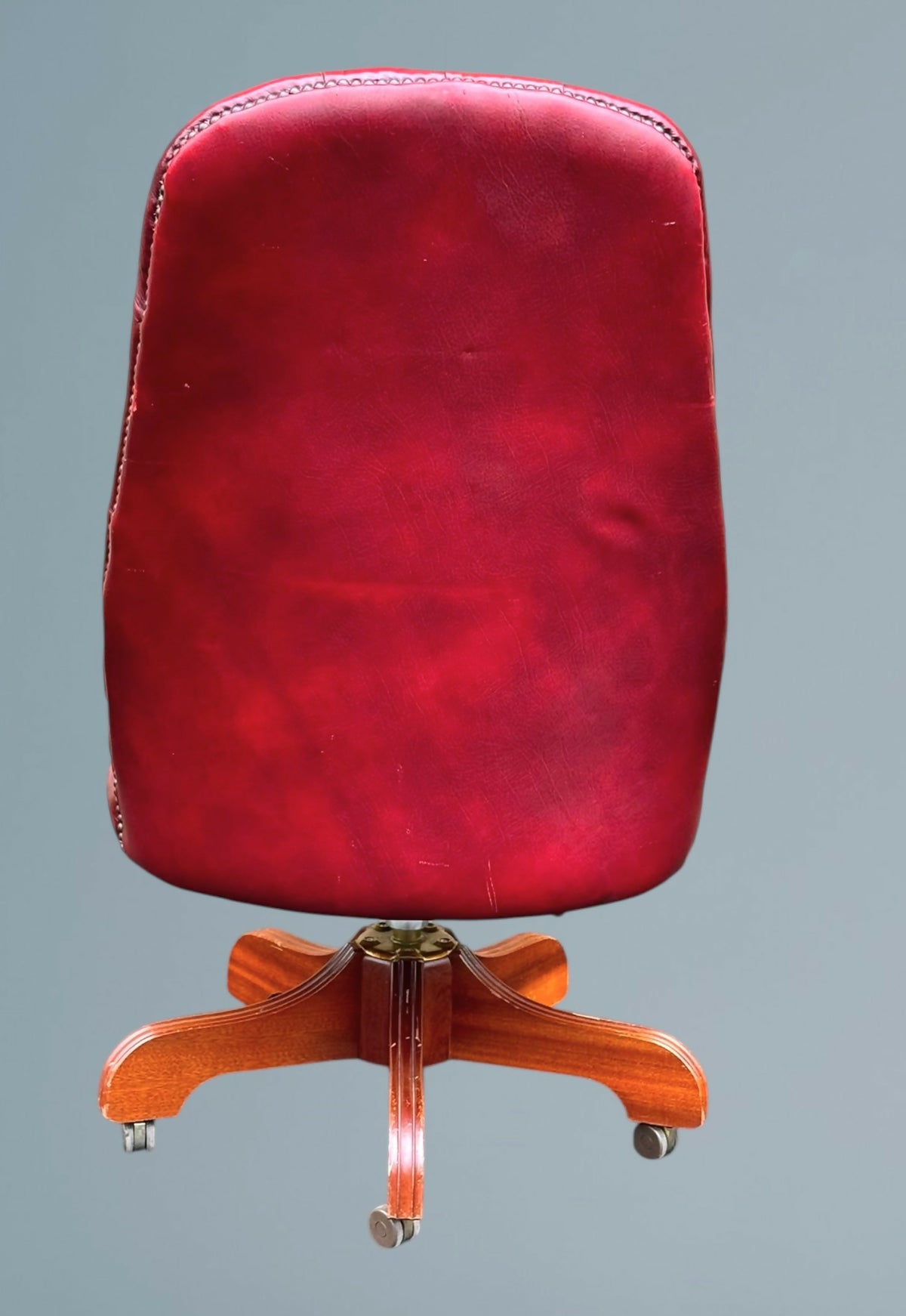 Red Leather Chesterfield Office Chair - Directors Chair