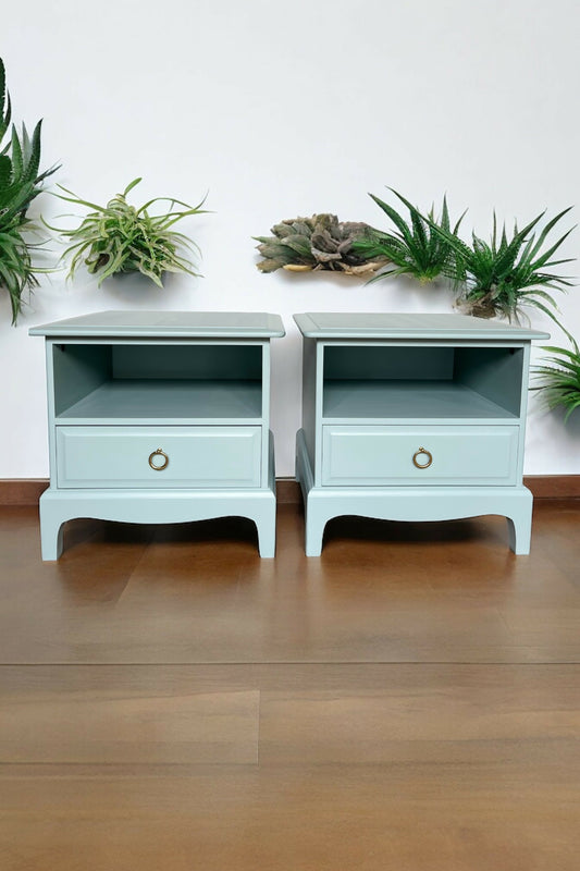 Stag Bedside Tables Pair - Baby Blue