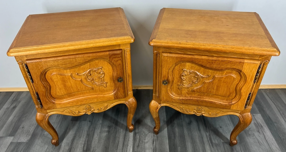 Pair of Bedside Tables Vintage French Louis XVI Cupboards Cabinets LOT 2830