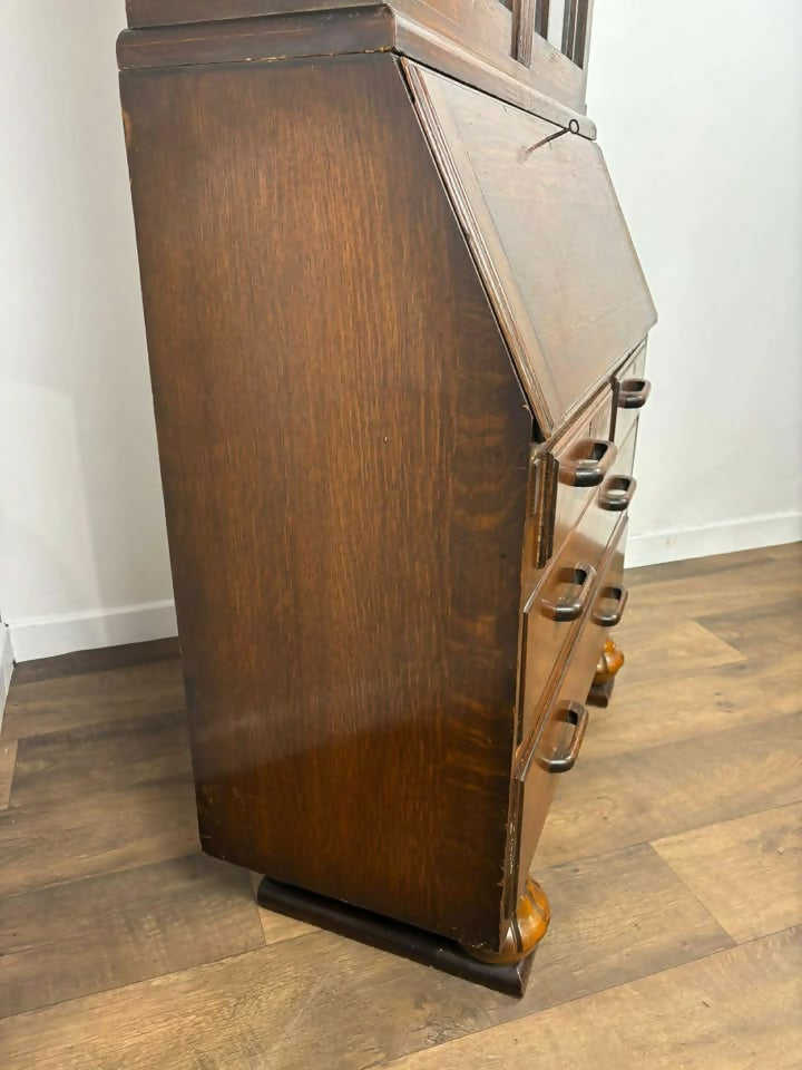 Vintage Oak Bureau Bookcase
