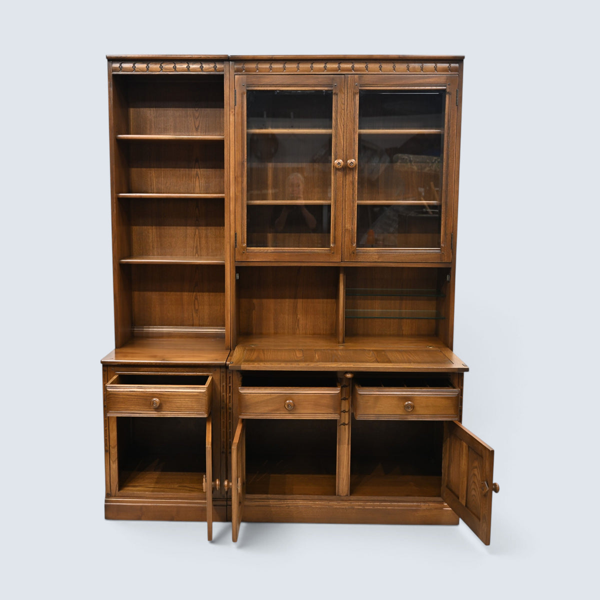 Ercol Bookcase Display Wall Unit Drinks Cabinet Golden Dawn FREE UK Delivery*