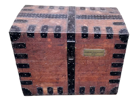 19th Century Oak and Metal Bound Silver Chest