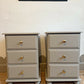 Newly refurbished pair of bedside drawers solid wood cabinets tables nightstands