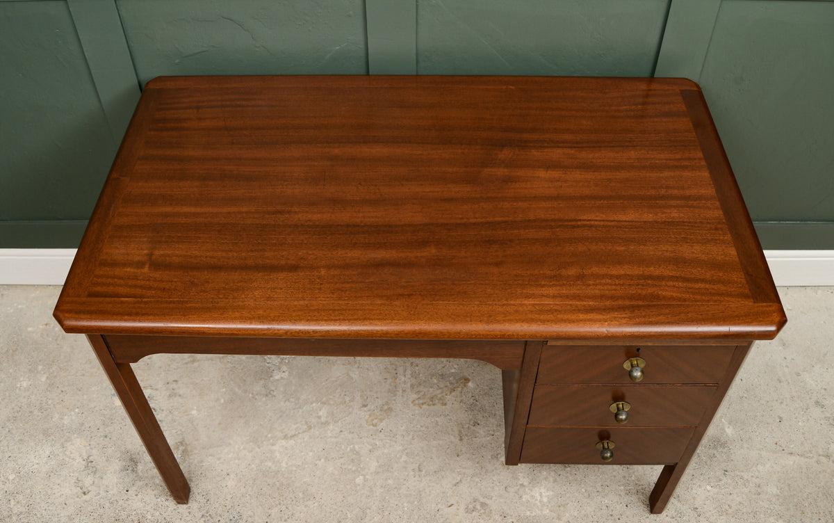 Vintage Home Office Desk with Drawers - Mahogany Finish
