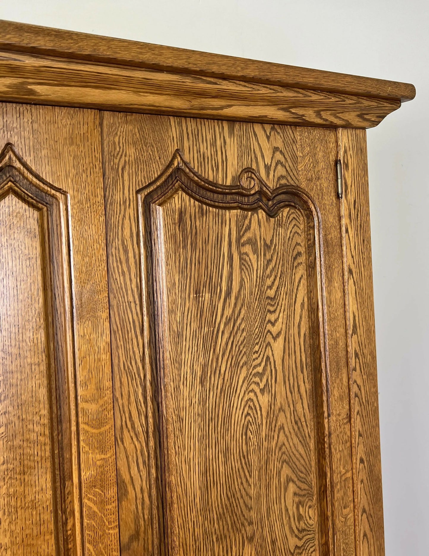Wardrobe Vintage French Style Oak Five Door Carved Armoire Cabinet LOT 6111