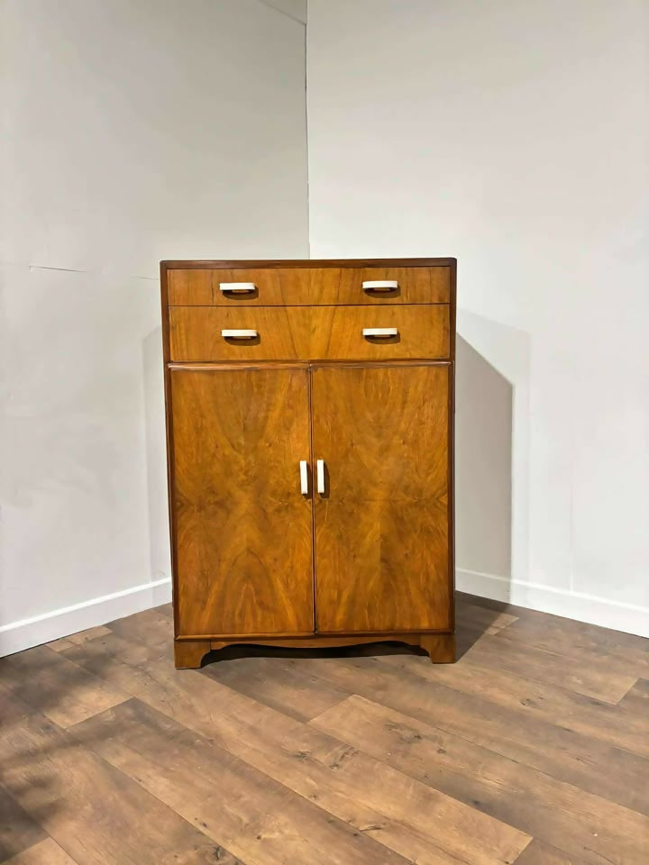 Vintage Walnut Tallboy Cabinet