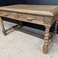 French Bleached Oak Carved Writing Desk