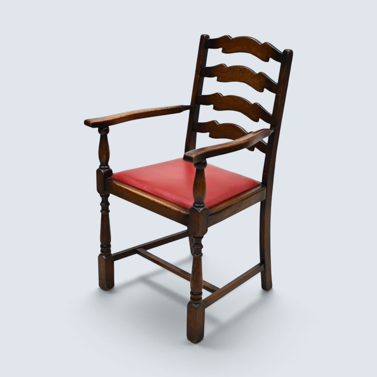 6 Maple & Co Dining Chairs Red Seat Pads Includes 2 Carvers FREE UK Delivery*
