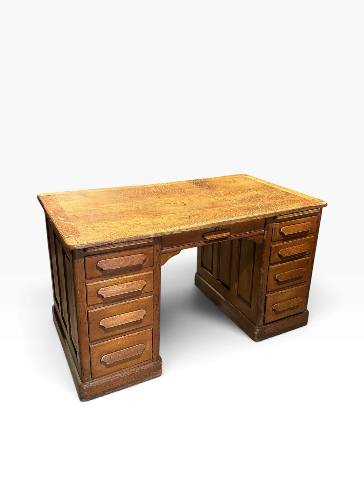 Art Deco period Oak pedestal desk