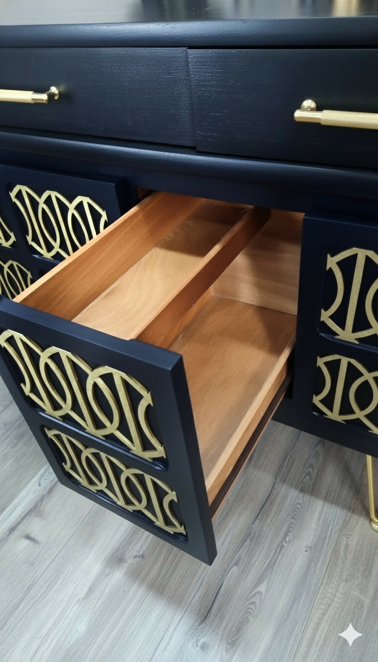 MADE TO ORDER-MIDCENTURY NATHAN NAVY BLUE SIDEBOARD