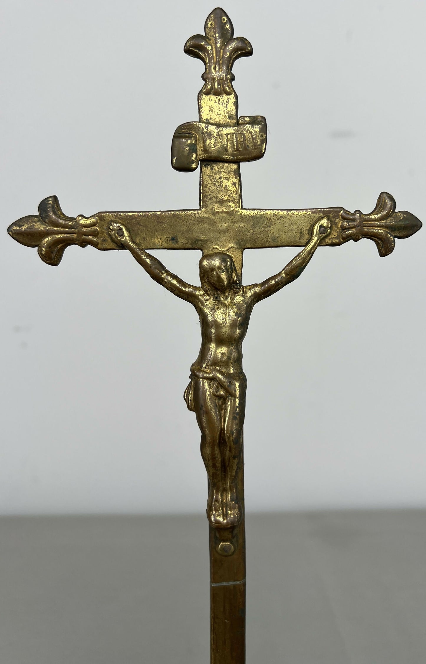 Crucifix Vintage French Style Religious Cross Ornate Freestanding LOT 6425