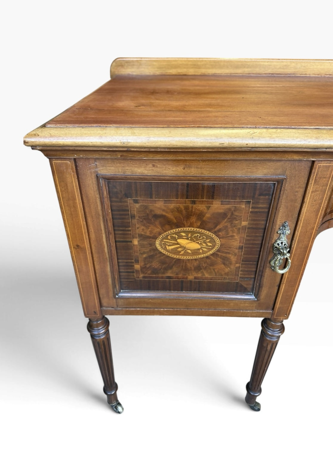 Antique Sheraton-style inlaid mahogany sideboard / dressing table/desk