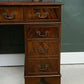 Antique Style Mahogany Pedestal Desk with Red Leather Top