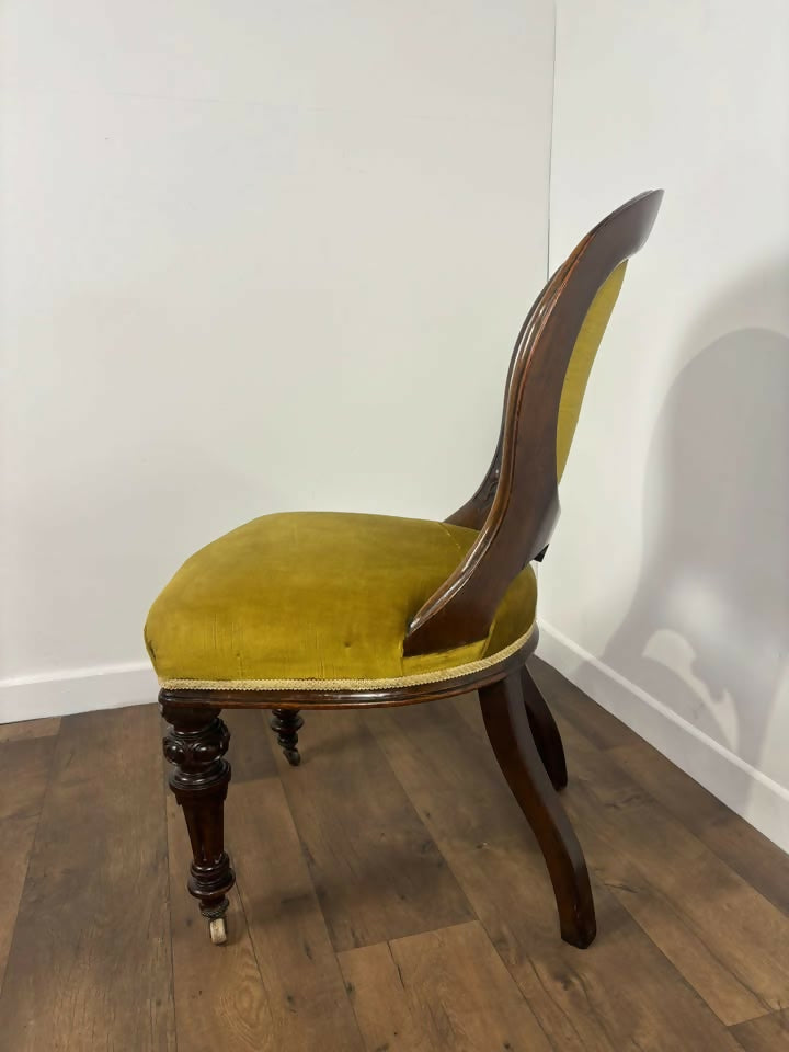 Victorian Spoon Back Upholstered Nursing Chair
