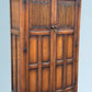 Oak Linen Fold Double Door Wardrobe