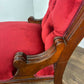 Antique Nursing Chair Having Button Back Upholstery