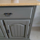 Vintage Oak Sideboard | Olive Green Painted Sideboard with Natural Oak Top
