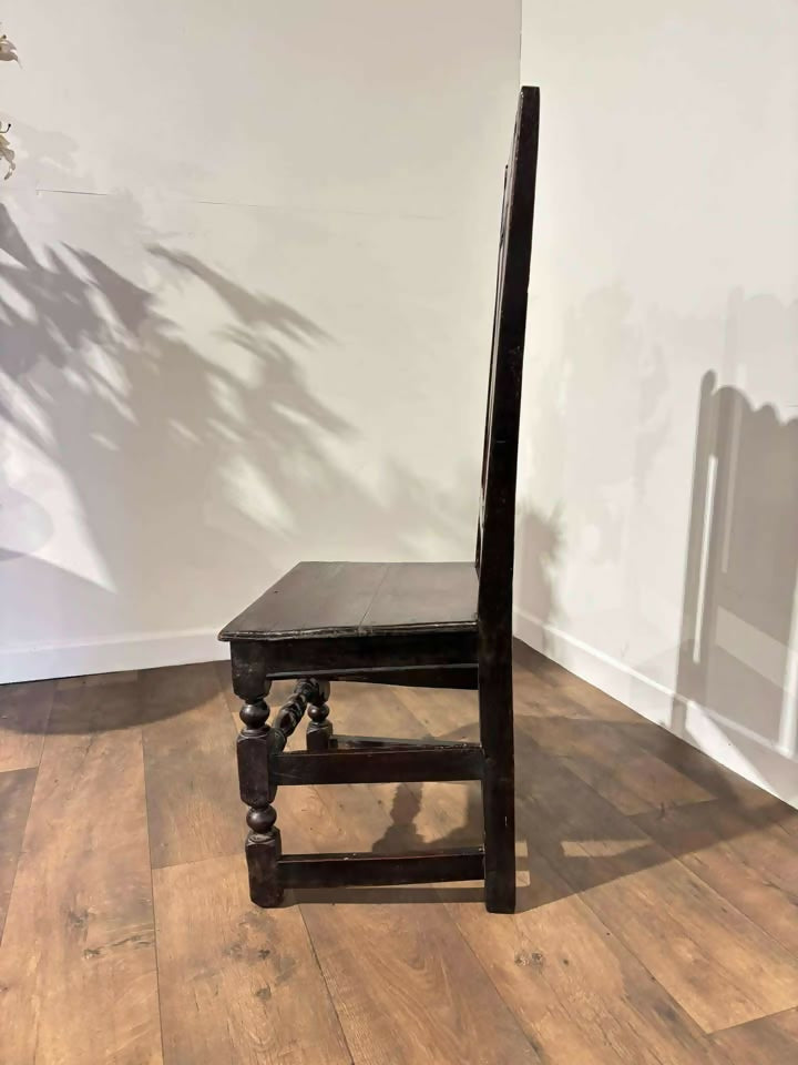 Early Georgian Oak Panel-Back Side Chair