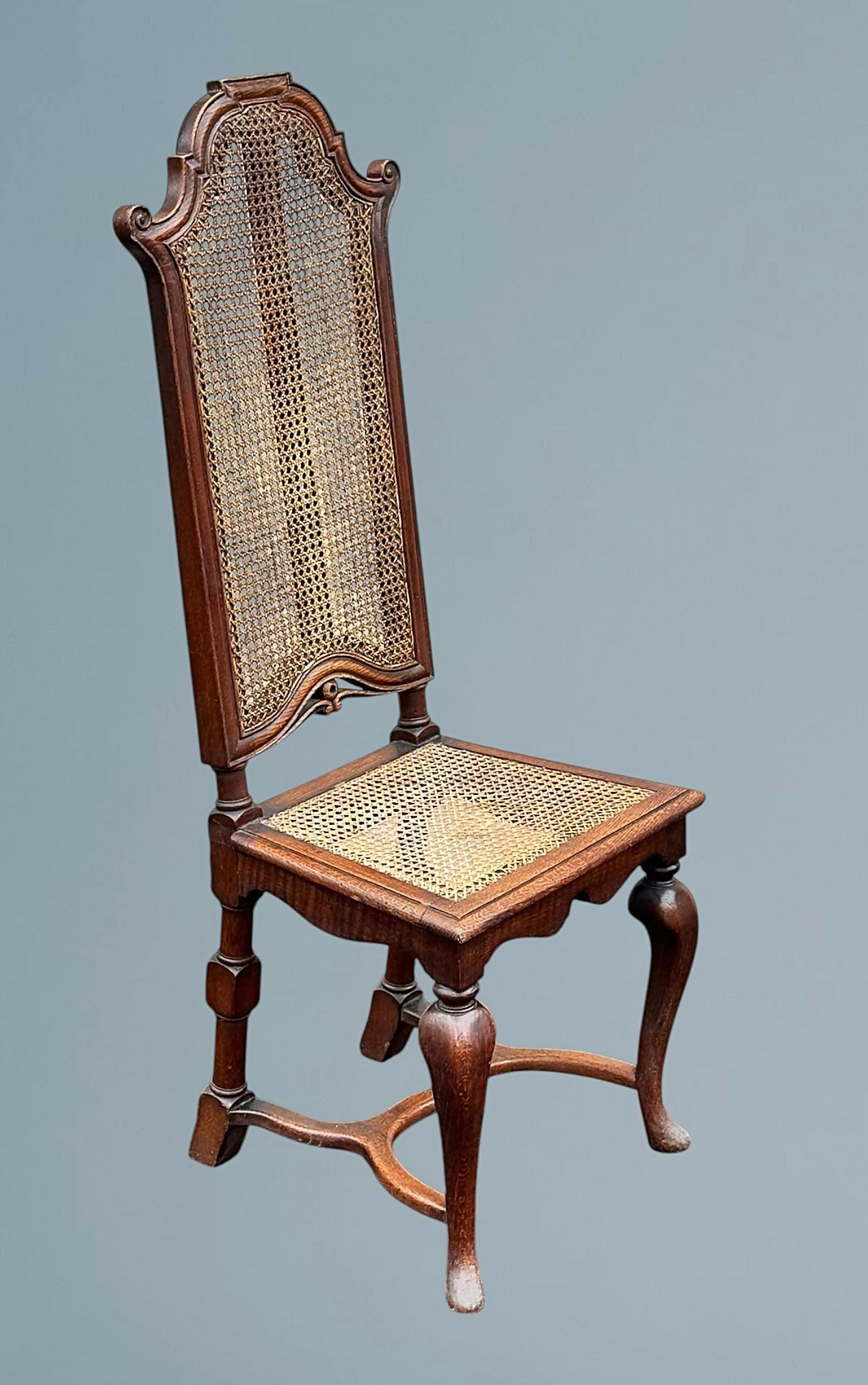 Set Of Four Oak High Back Chairs