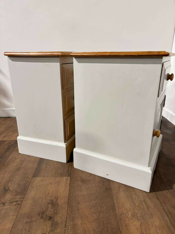 Pair Of Contemporary Painted Pine Bedside Cabinets