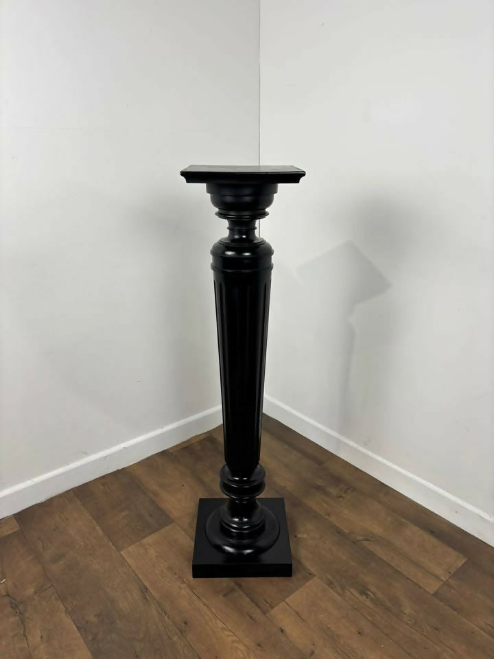 19th Century Ebonized Torchère With Fluted Column