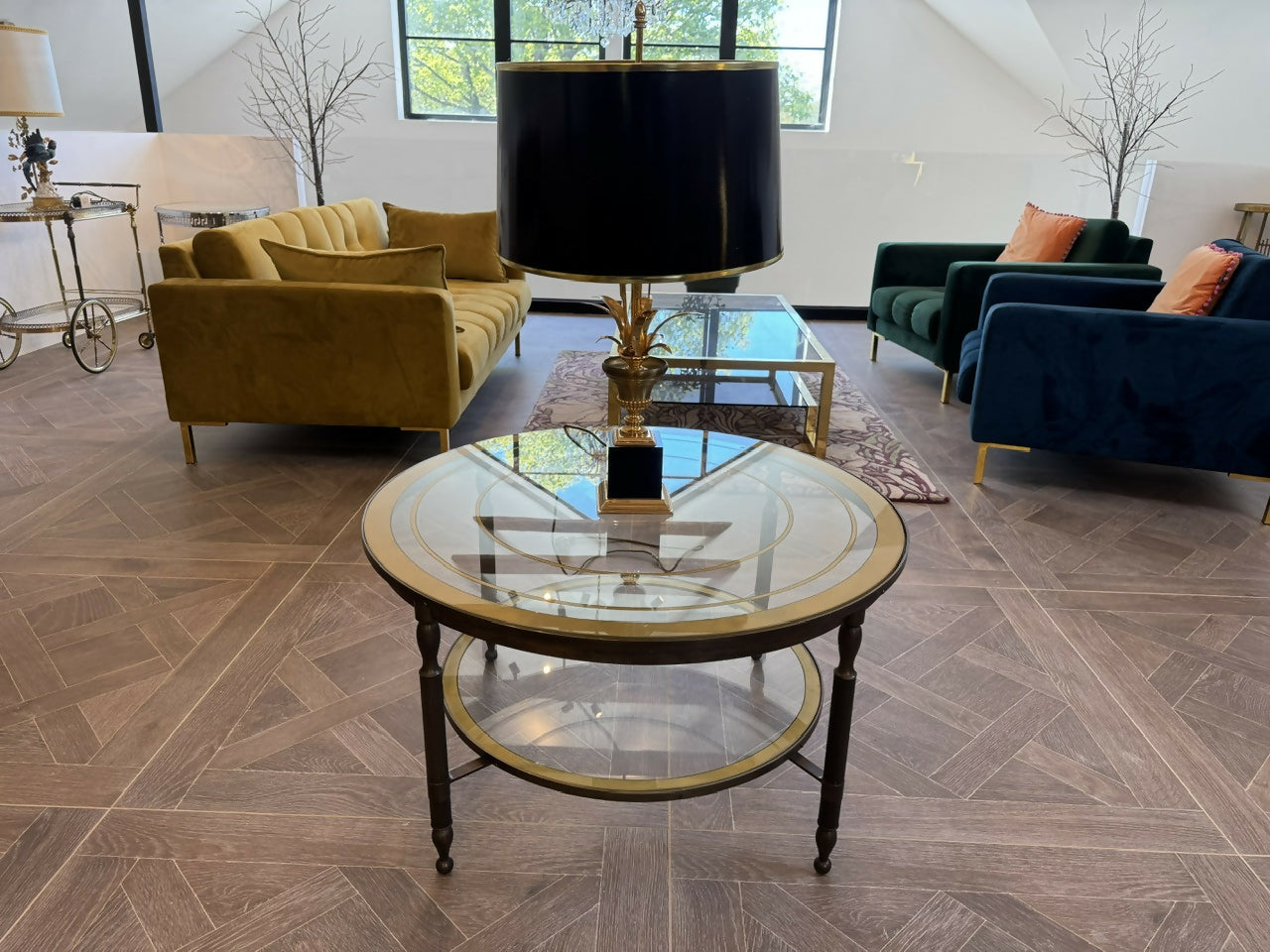 High Quality Parisian Round Brass Coffee Table