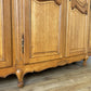 Wardrobe Vintage French Louis XVI Style Oak Four Door Carved Armoire LOT 6400