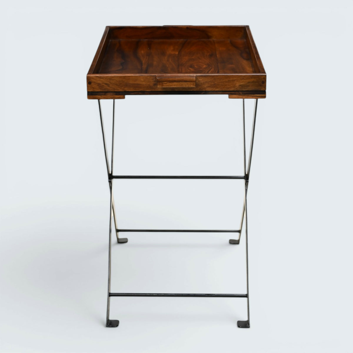 Mahogany Butlers Tray / Fold Away Side Table Iron Frame with FREE UK Delivery*