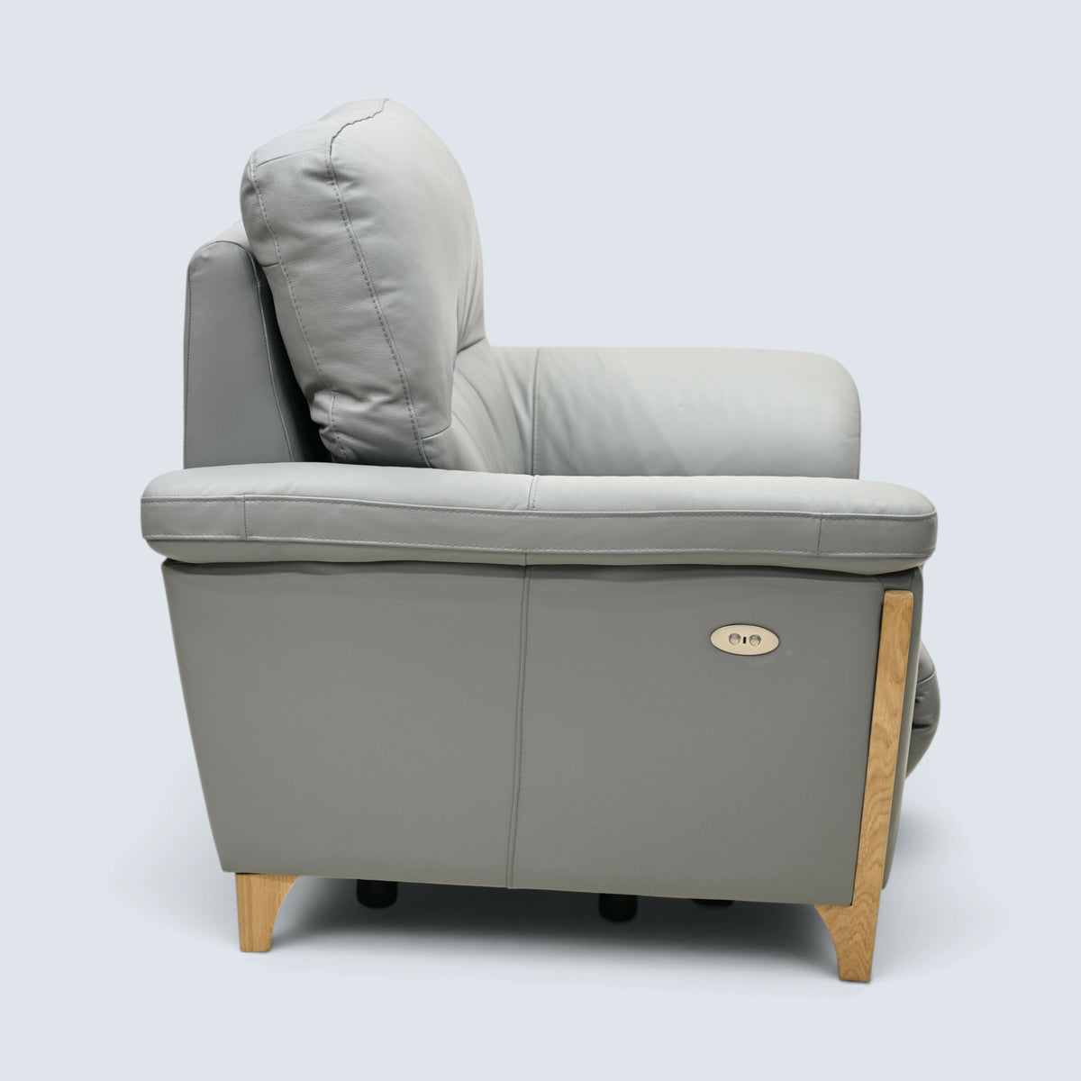Ercol Electric Reclining Armchair From Grey Leather Enna Range FREE UK Delivery*