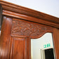 Antique Double Wardrobe Mirrored Doors and Graduated Drawers Late Victorian