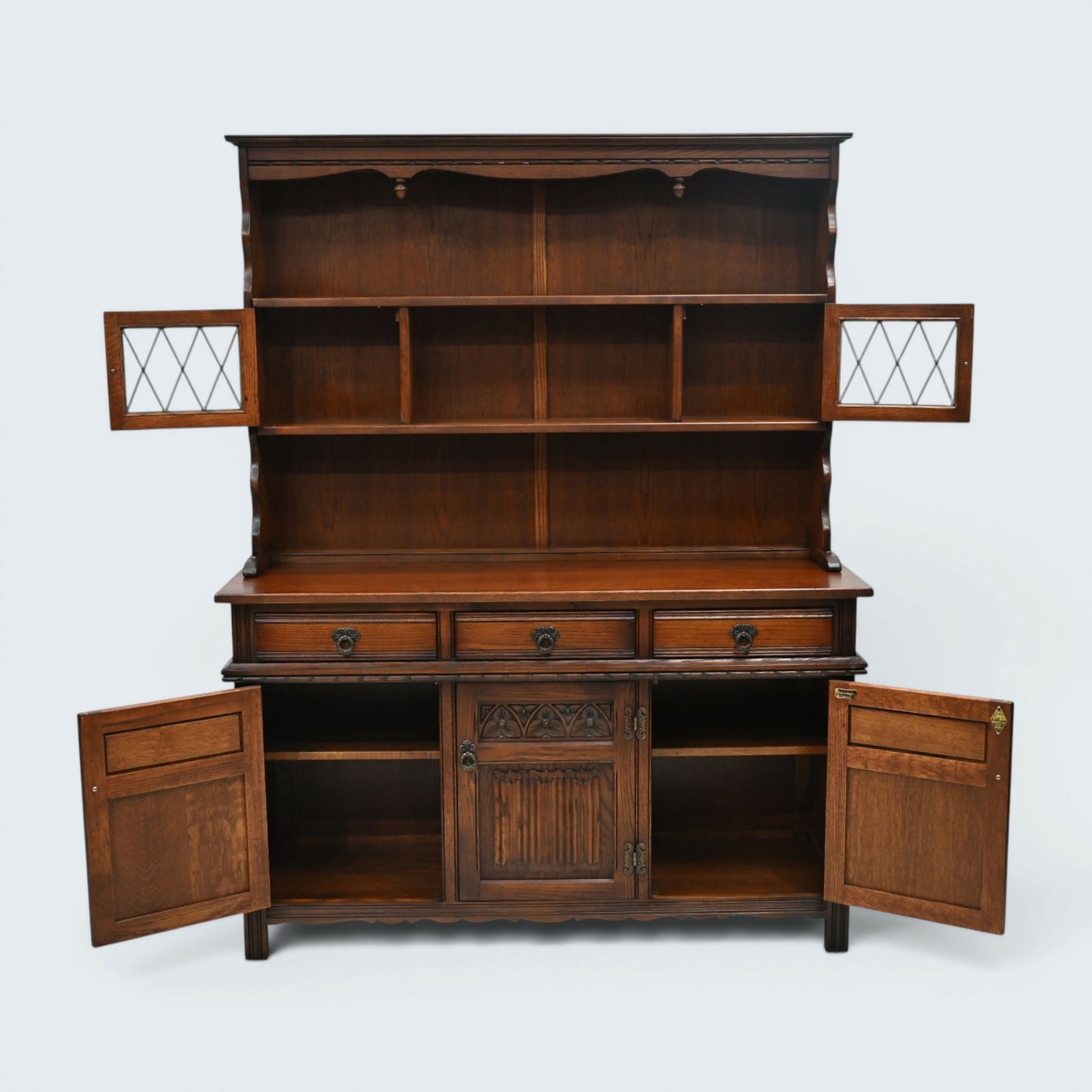 Old Charm Oak Dresser In Tudor Brown 4ft 6" Wide Door & Drawer FREE UK* Delivery