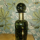 Green Glass Apothecary Bottle with Brass Collar