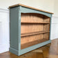Vintage rustic solid pine green bookcase