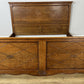 Bed Vintage French Louis XVI Oak King Size Bed Frame Carved Headboard LOT 6383