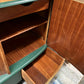 Mid century modern revived sideboard in forest green and oak