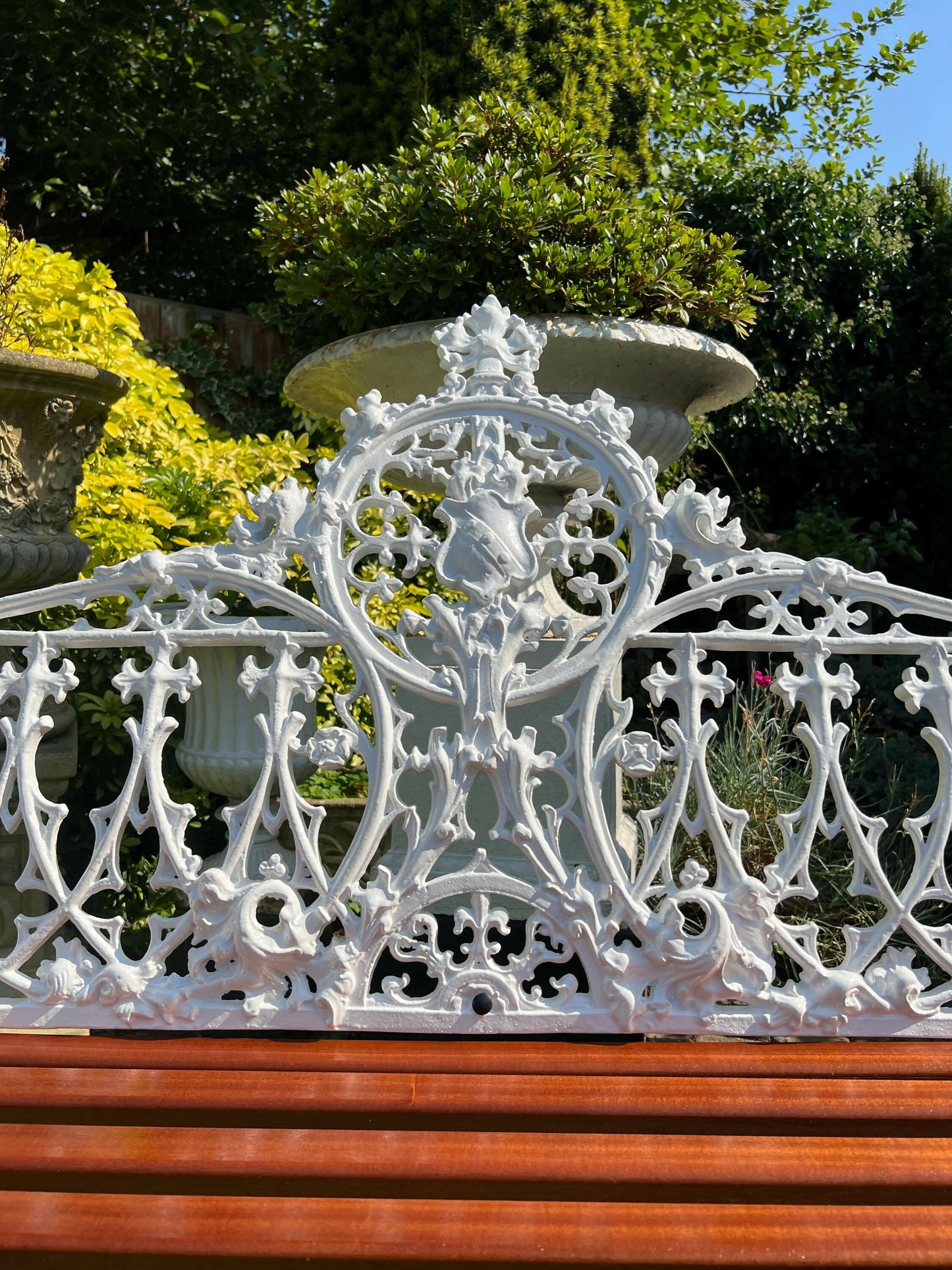 Coalbrookdale Style White Vintage Ornate Garden Bench