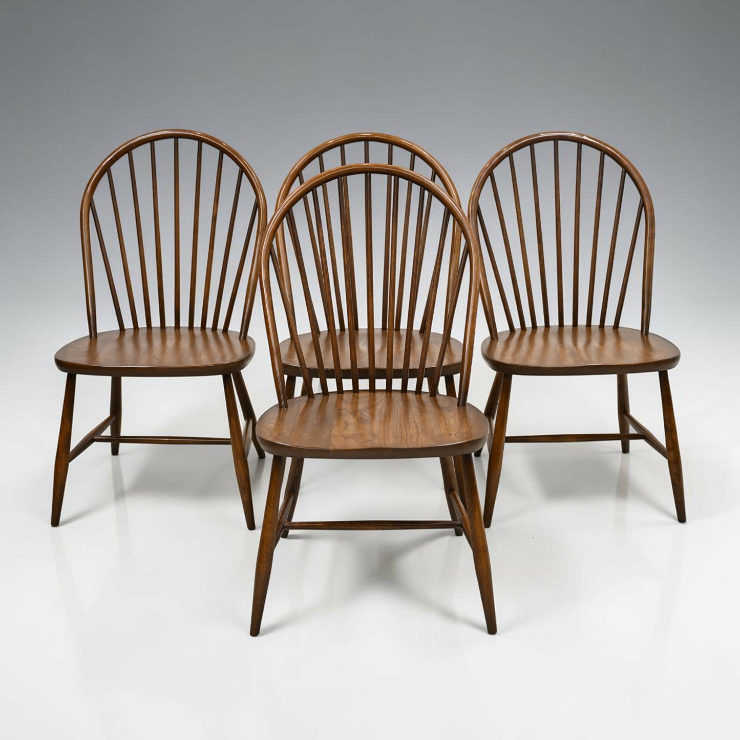 4 Ercol Dining Chairs Windsor Bow Back Vintage Retro Seating FREE UK Delivery