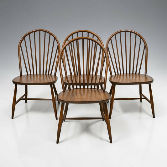 4 Ercol Dining Chairs Windsor Bow Back Vintage Retro Seating FREE UK Delivery