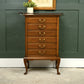 Mahogany Sheet Music Cabinet with Drop Down Front Drawers