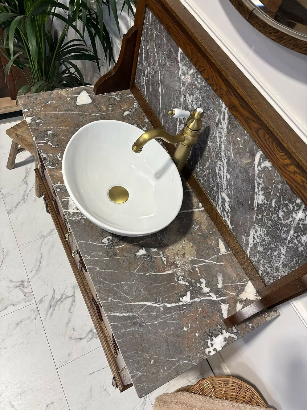Vintage Wooden Vanity Unit