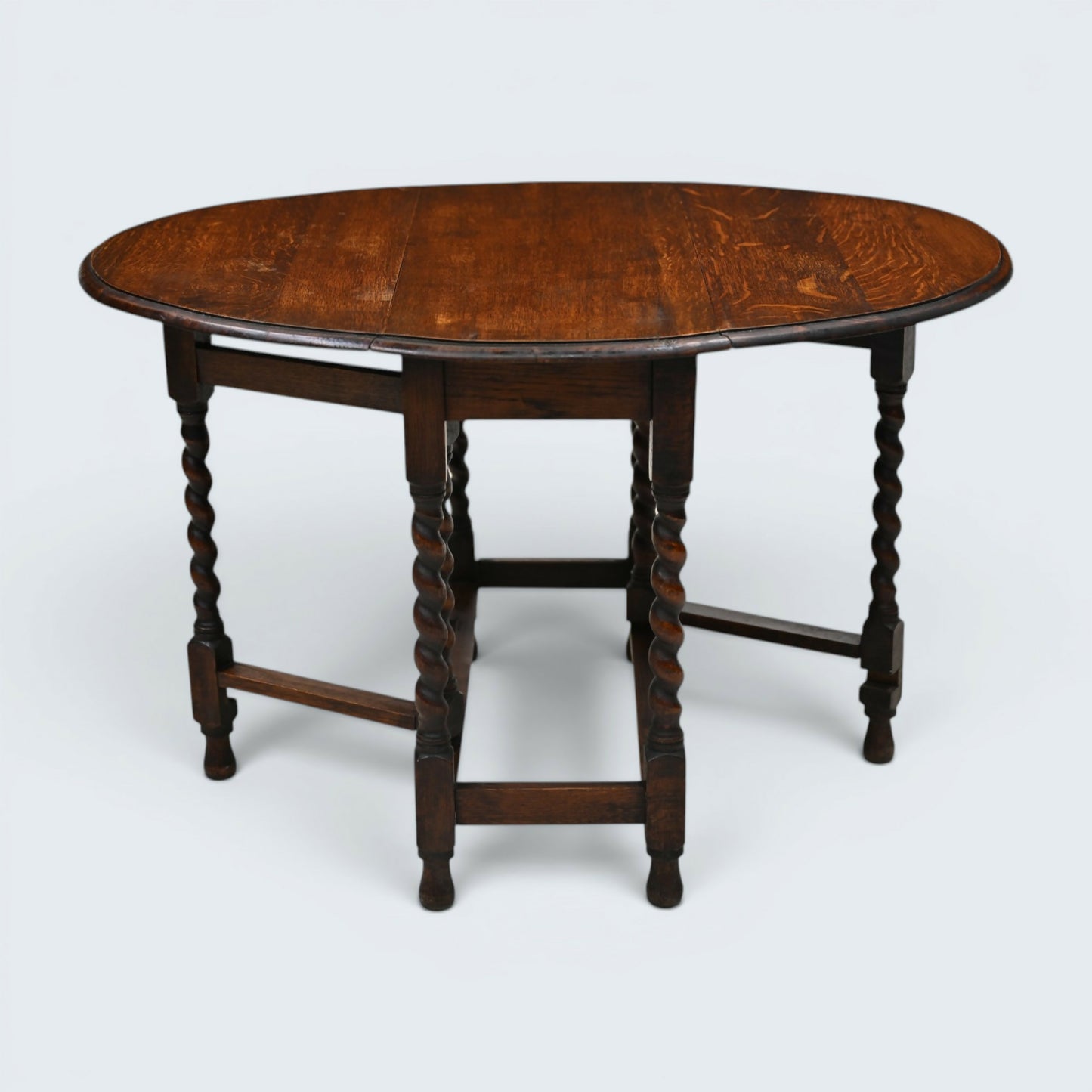 Vintage Oak Drop Leaf Dining Table Barley Twist Gate Leg Vintage FREE Delivery