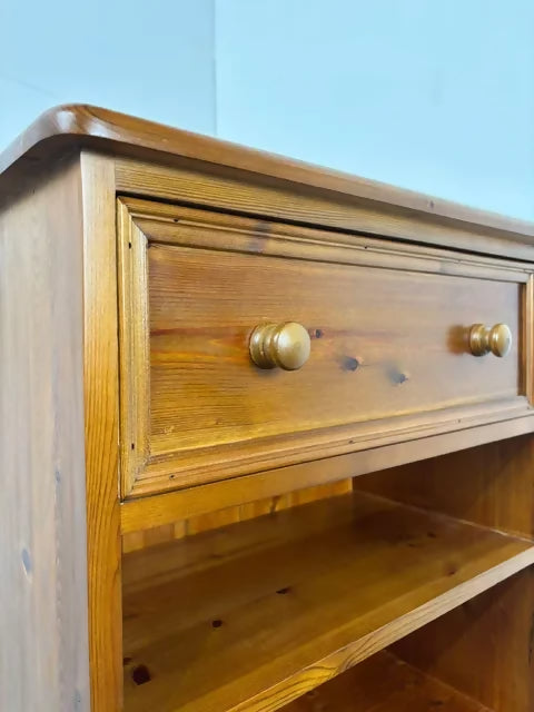 Contemporary Pine Bookcase With Drawer