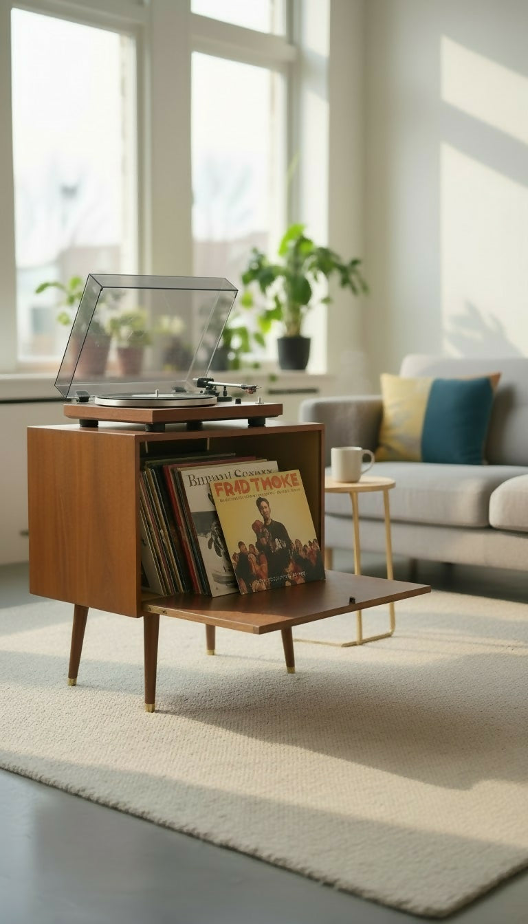 Mid Century Record Storage Cabinet
