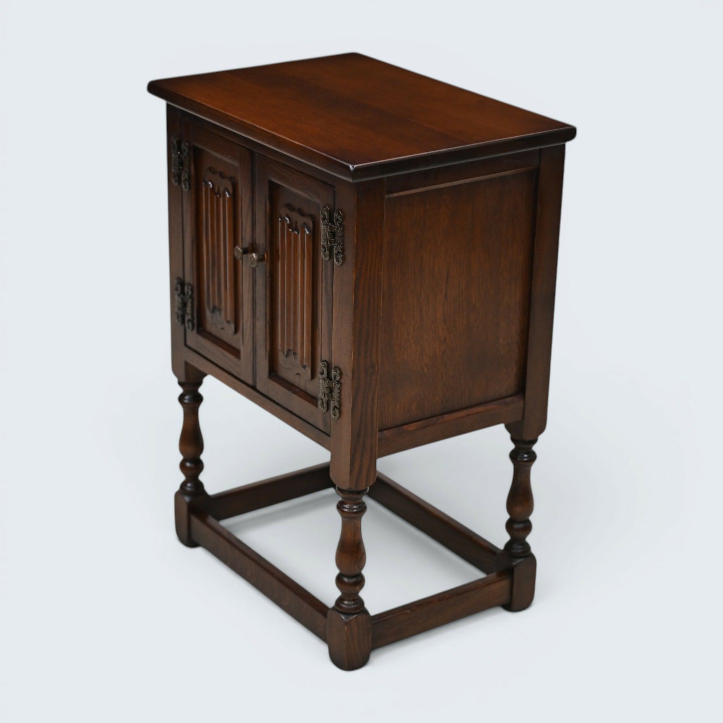 Old Charm Pedestal Cabinet Small Cupboard Bedside Tudor Brown FREE UK DELIVERY*